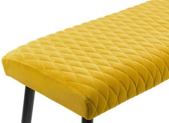 Luxe Low Velvet Mustard Bench - detail