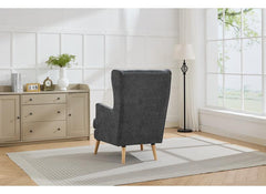 Lila Grey Fabric Occasional Armchair With Bolster Cushion – Modern Accent Lounge Chair For Living Room Or Bedroom