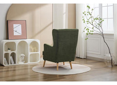 Lila Moss Fabric Occasional Armchair With Bolster Cushion – Modern Accent Lounge Chair For Living Room Or Bedroom