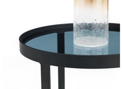 Loft Smoked Glass Lamp Table - top