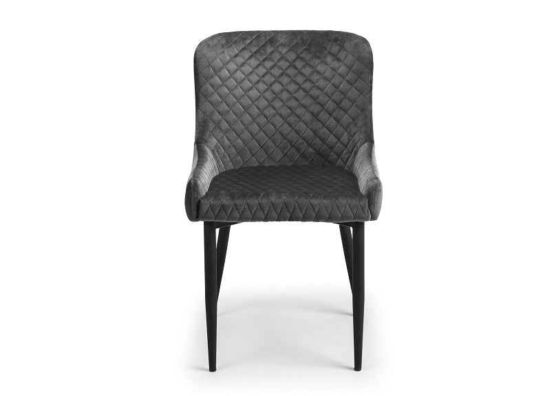 Luxe Grey Velvet Chair - 2