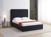 Madison Black Velvet Storage Bed with Hexagonal Debossed Headboard – Luxury Ottoman Bed Frame with Hidden Storage