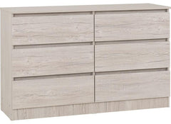 Malvern Six Drawer Chest - urban Snow -