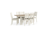Modern Country Coconut Extending Table W/Six Chairs