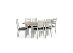 Modern Country Dining Table W/Six Chairs