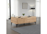 Miami Oak Coffee Table– Oak Effect Occasional Storage Table With Black Legs – Modern Living Furniture