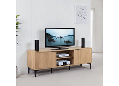 Miami Oak TV Stand – Oak Effect Occasional TV Table With Black Legs – Modern Living Furniture