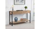 Miami Oak Console Table– Oak Effect Occasional Storage With Black Legs – Modern Living Furniture