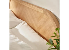 Milo Chevron Oak Bed - chevron headboard - 1