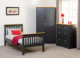 Monaco Grey & Oak 3 ft High Foot Bedroom