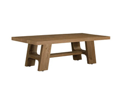 Massimo Oak Wide Coffee Table – Cashew Brown Finish | Modern Solid Oak Occasional Tables