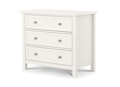 Maine Surf White Three Drawer Chest Of Drawers