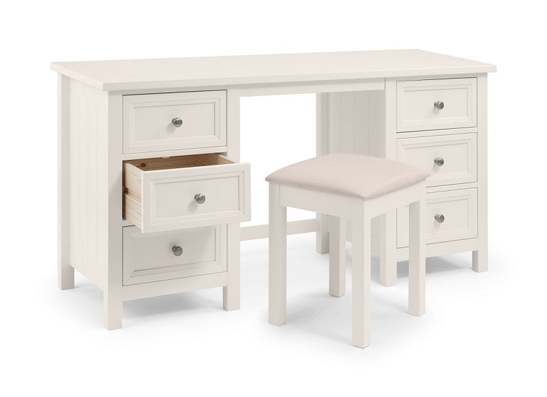 Maine Surf White Dressing Table With Stool