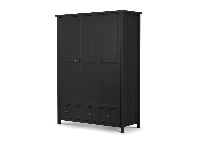 Maine Three Door Anthracite Wardrobe