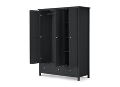 Maine Three Door Anthracite Wardrobe - inside