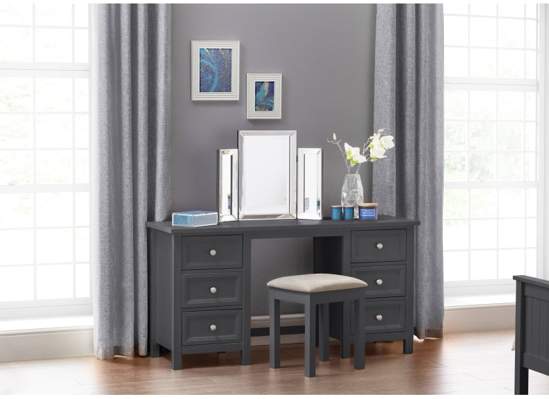 Maine Anthracite Bedroom Vanity Set - complete