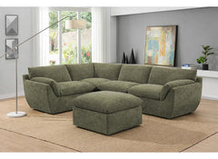 Malton Forrest Green Fabric 2-C-1 Corner Sofa – Contemporary Deep Seat Lounge Suite in Deep Green (Pre-Order Only)