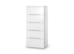 Manhattan Gloss Five Drawer Narrow Chest