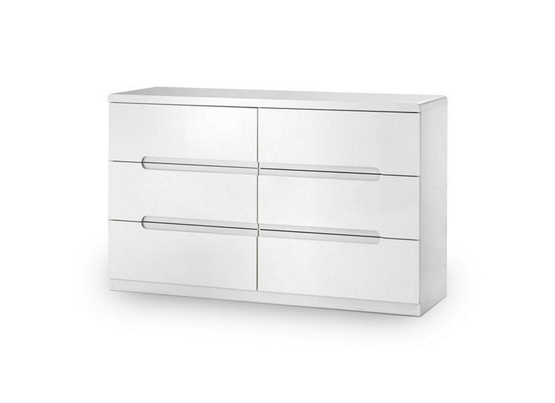 Manhattan Gloss Six Drawer Wide Chest