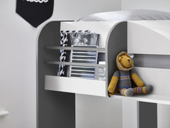 Mars Charcoal & White Bunk Bed - detail