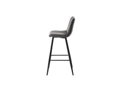 Melba Charcoal PU Bar Chair - side