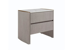 Mondello Two Drawer Bedside – Washed Oak & Elm Wood Nightstand