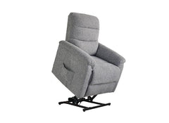 Millie Lift & Rise Dual Motor Armchair – Remote Controlled Recliner in Grey or Latte Woven Fabric