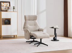 Mira Fabric Swivel Chair With Matching Footstool – Beige, Oatmeal or Charcoal Occasional Armchair