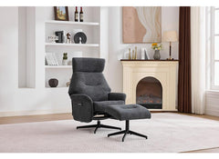 Mira Fabric Swivel Chair With Matching Footstool – Beige, Oatmeal or Charcoal Occasional Armchair