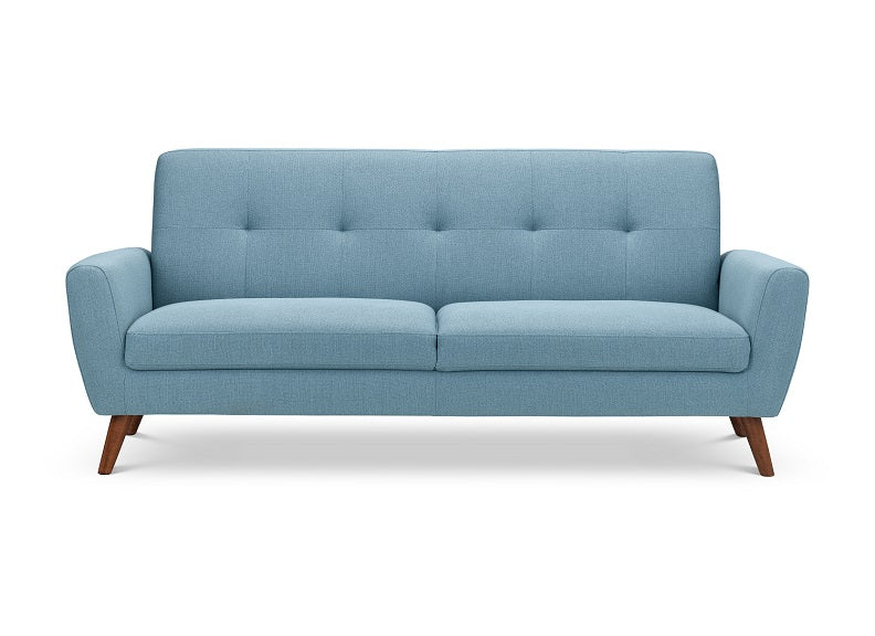 Monza Blue Linen Three Seat Sofa - 1