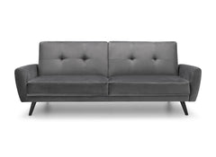 Monza Grey velvet Sofa Bed - closed