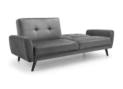 Monza Grey velvet Sofa Bed - open