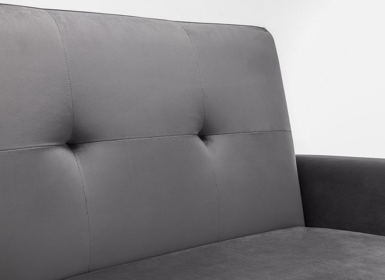 Monza Grey velvet Sofa Bed - detail