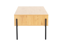 Madrid Oak & Black Coffee Table - side
