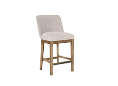 Massimo Counter Stools – Green Or Latte Fabric Finish | Modern Solid Oak/Fabric Dining Stools