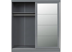 Nevada Grey Sliding Two Door Wardrobe - interior