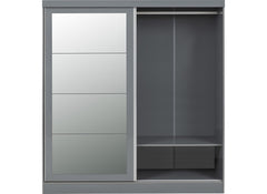 Nevada Grey Sliding Two Door Wardrobe - interior - 2