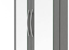 Nevada Grey Three Door Mirrored Wardrobe - detail