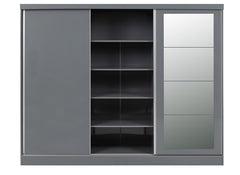 Nevada Grey Gloss Three Sliding Door Wardrobe - interior - 2