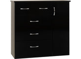 Nevada Black Gloss Low Wardrobe