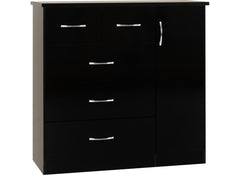 Nevada Black Gloss Low Wardrobe