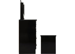 Nevada Black Gloss Dressing Table Set - side