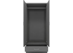Nevada Full Grey Two Door Mirrored Wardrobe - interior