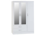 Nevada White Three Door Mirrored Wardrobe