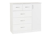 Nevada White Five Drawer Chest