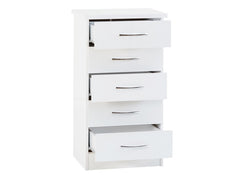 Nevada White Five Drawer Chest - 1