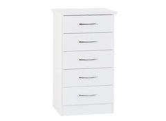 Nevada White Five Drawer Chest