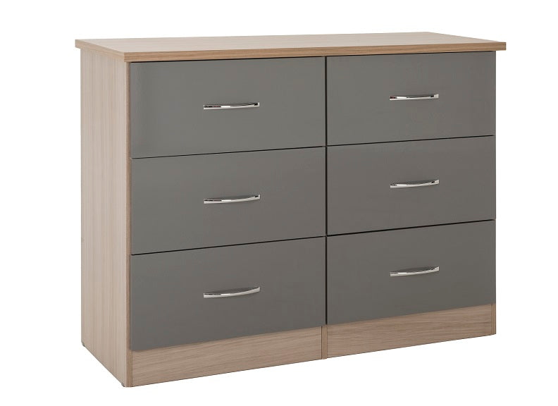 Nevada Grey Six Drawer Chest