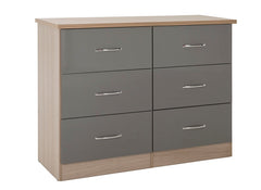 Nevada Grey Six Drawer Chest