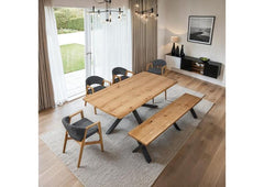 Onyx Rectangular Table W/Bench & Four Chairs